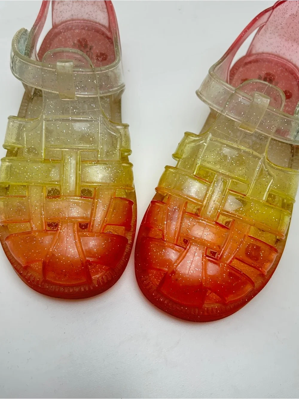 Baby Gap Kids Glitter Rainbow Ombre Jelly Sandals Size 10